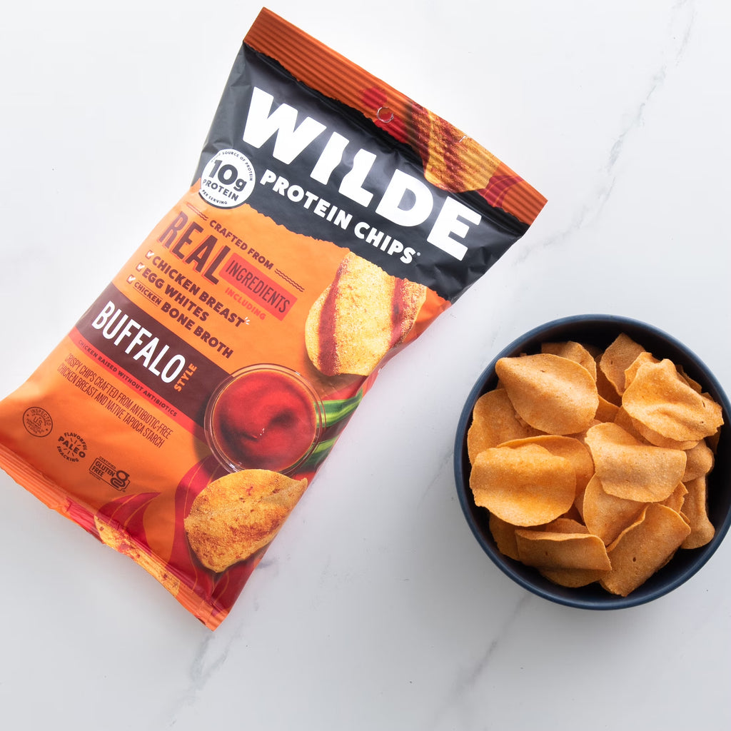 Protein Chips Buffalo, Thin Crispy High Protein, Keto Low Carb Snack, 4.0 Oz