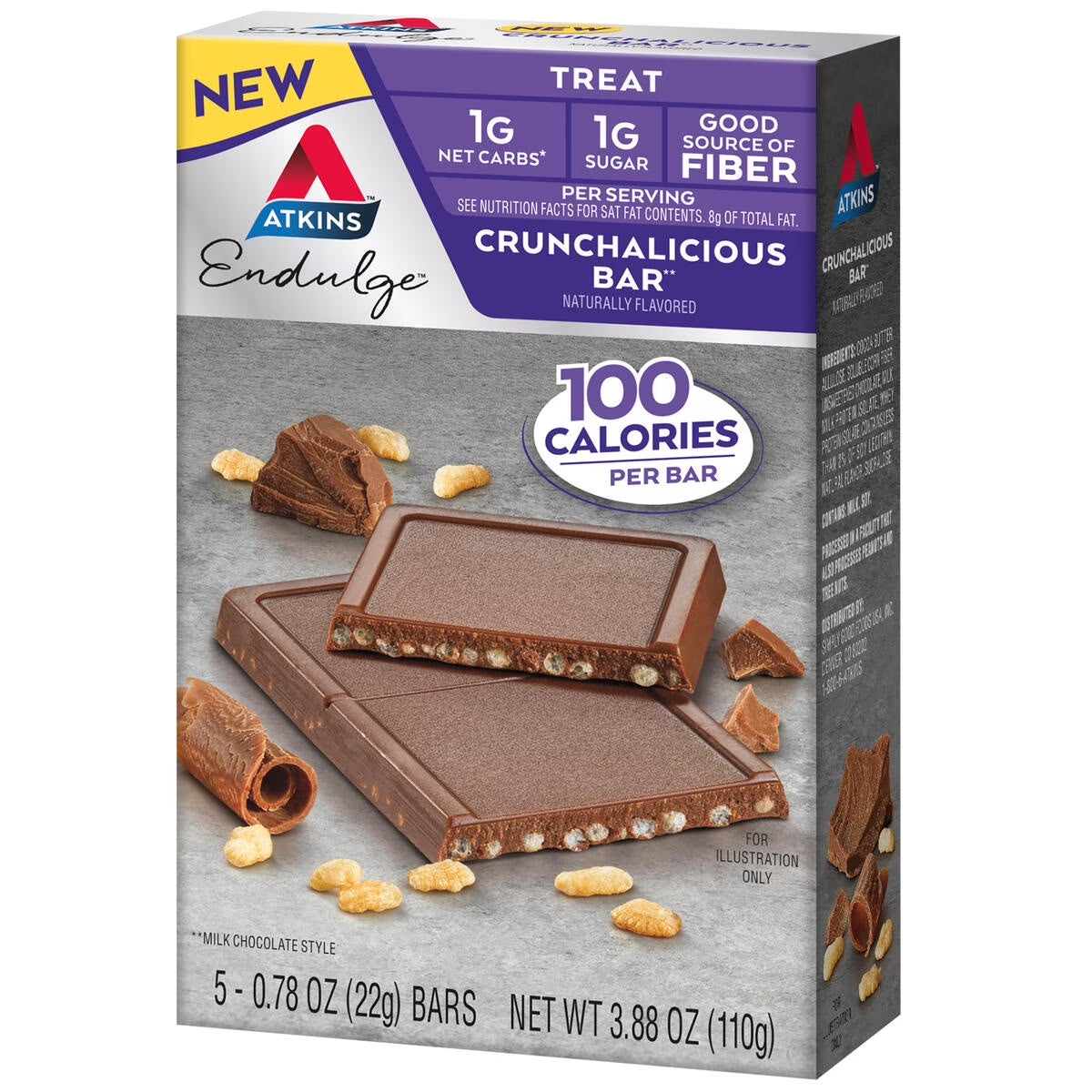 Endulge Treats, Crunchalicious Bar, Keto Friendly, 5 Count