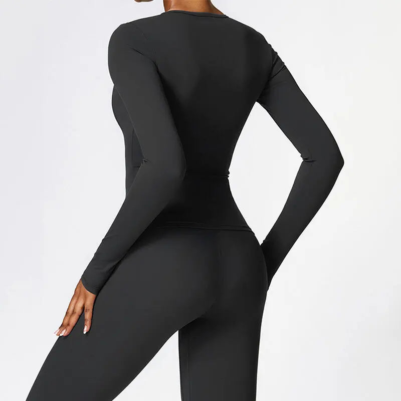 Long Sleeve Workout Top Gym Pilates Clothes Women Active Wear Sports Shirt Elastic Fitness Yoga Clothing Running Shirts