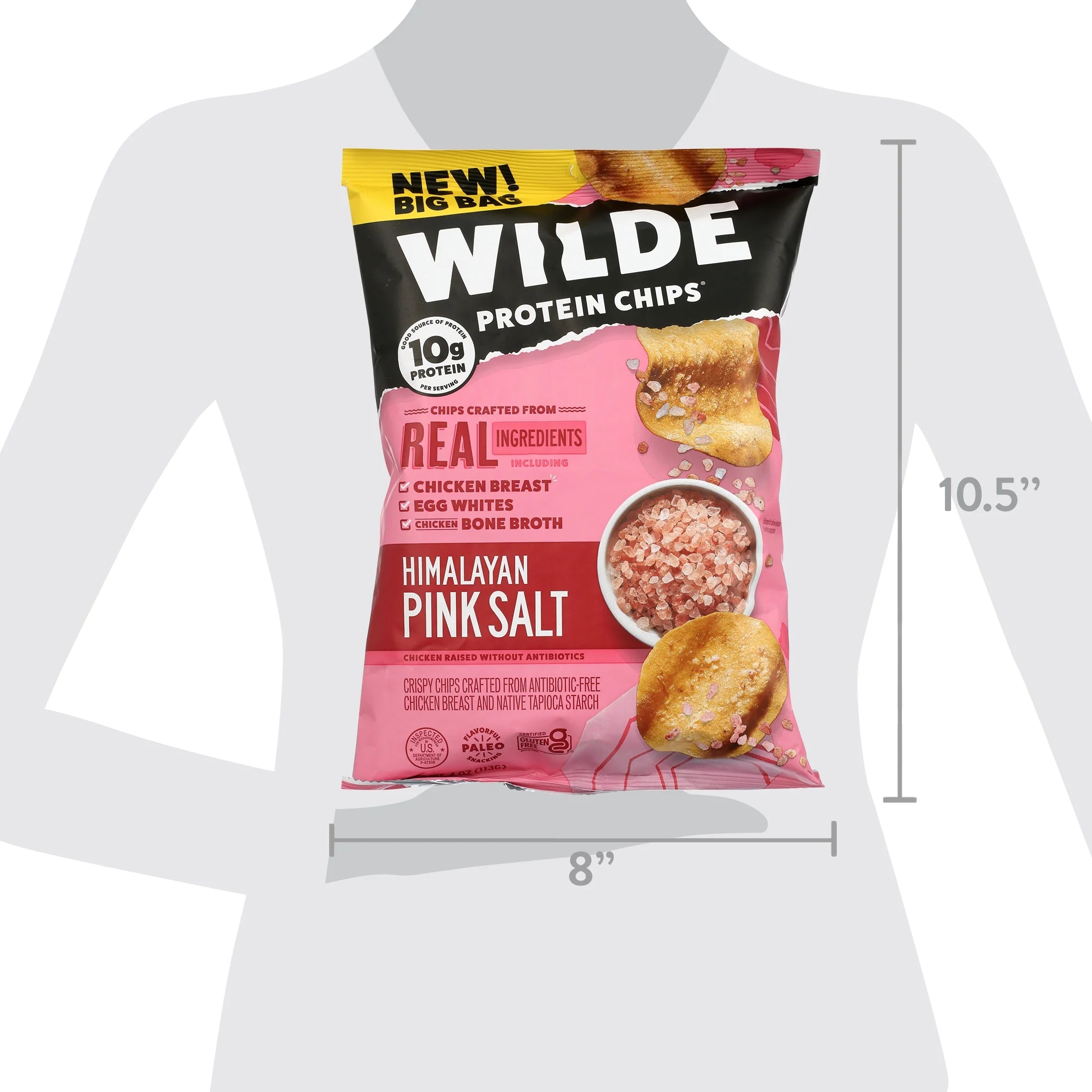 Protein Chips Himalayan Pink Salt, Thin Crispy High Protein, Keto Low Carb Snack, 4.0 Oz