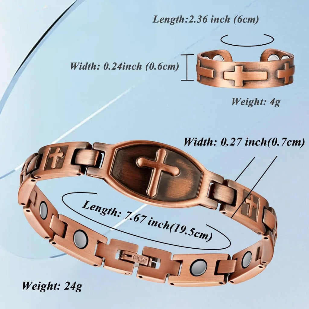 Copper Magnetic Bracelets for Women, 99.9% Pure Copper Jewelry Adjustable