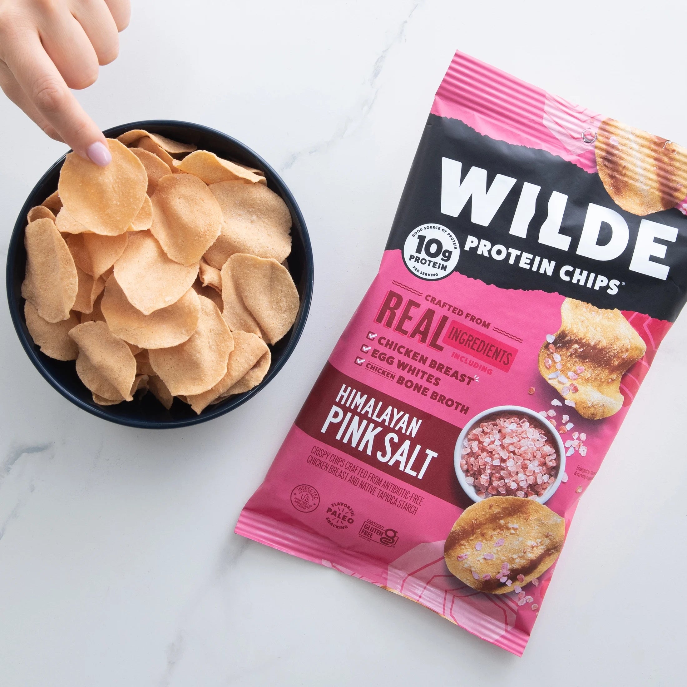 Protein Chips Himalayan Pink Salt, Thin Crispy High Protein, Keto Low Carb Snack, 4.0 Oz
