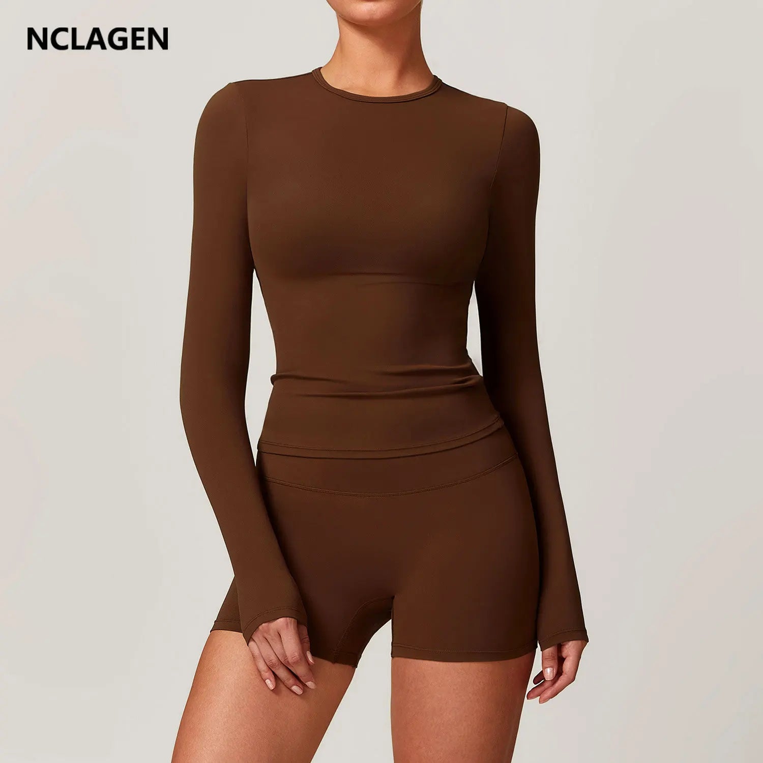 Long Sleeve Workout Top Gym Pilates Clothes Women Active Wear Sports Shirt Elastic Fitness Yoga Clothing Running Shirts