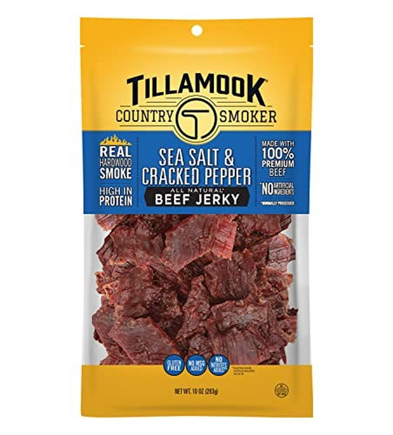 Tillamook Country Smoker Real Hardwood Smoked Beef Jerky, Sea Salt & Cracked