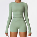 Long Sleeve Workout Top Gym Pilates Clothes Women Active Wear Sports Shirt Elastic Fitness Yoga Clothing Running Shirts