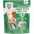 Kids Beef Sticks, 100% Grass Fed, Healthy Snacks for Kids, Zero Sugar, 4G Protein, 45 Calories Gluten & Nut Free, Individually Wrapped, Mini Sticks, 0.5Oz (24Ct Bag)