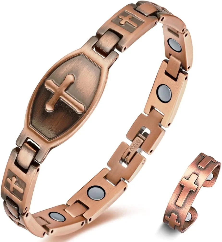Copper Magnetic Bracelets for Women, 99.9% Pure Copper Jewelry Adjustable