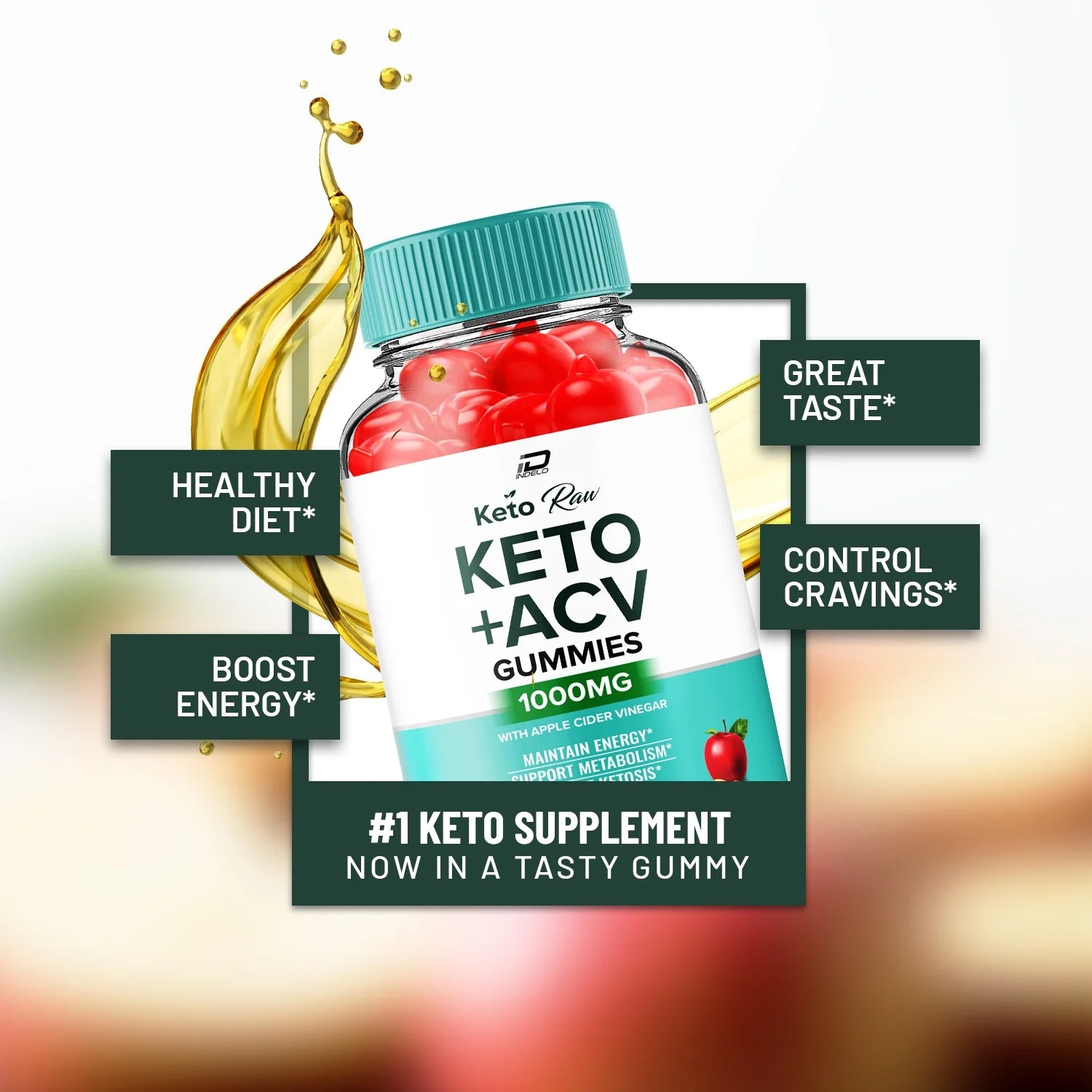 Keto Raw Gummies - Keto Raw Apple Cider Vinegar Gummy Supplement for Energy - Keto Raw Keto Gummies Dietary Supplement (60 Gummies)