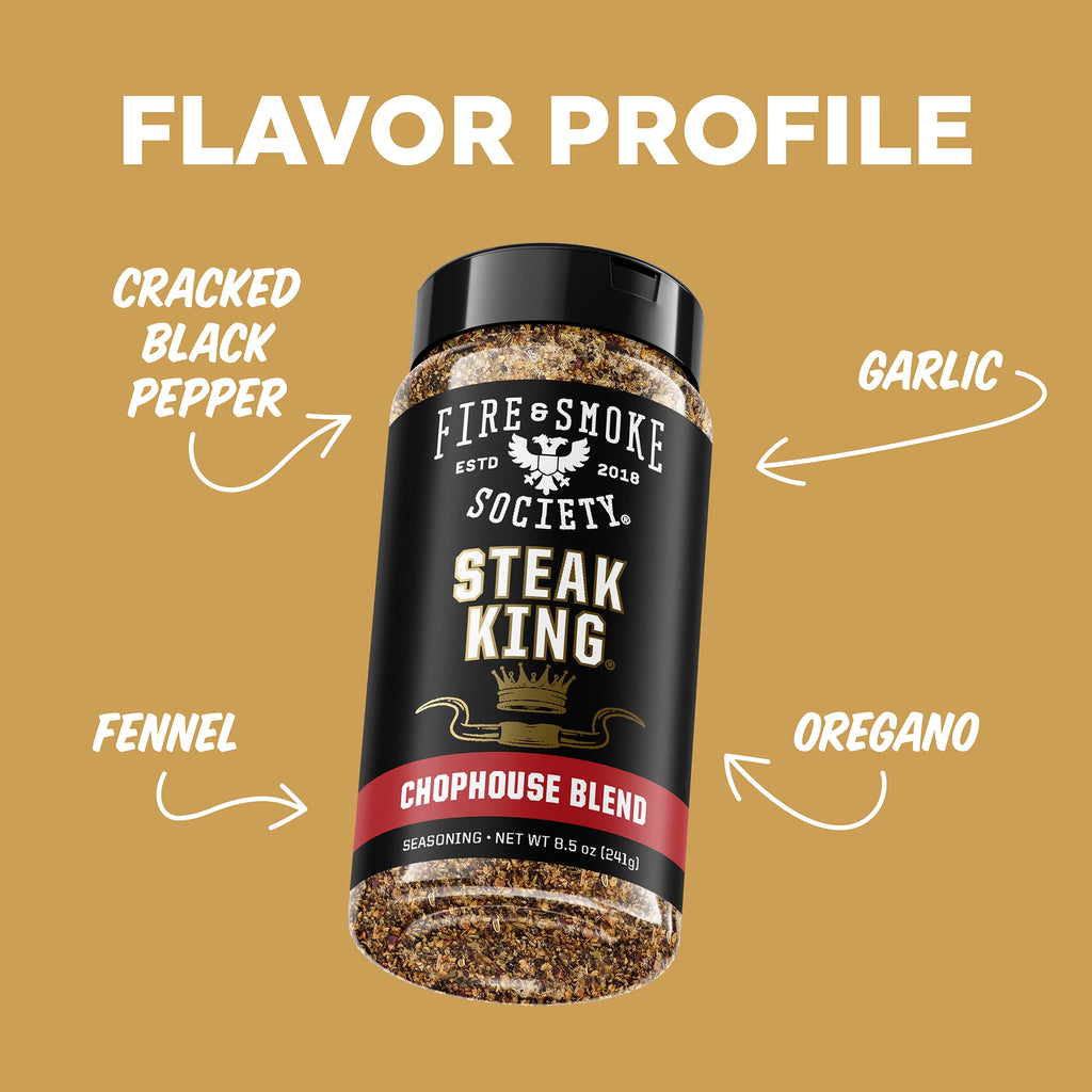 Steak King Steak Seasoning, BBQ Rub, 8.5 Oz Mixed Spices & Seasonings