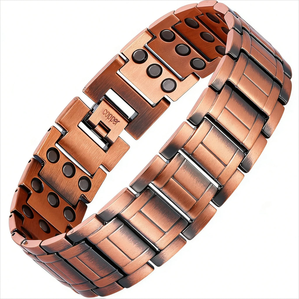 Magnetia Copper Bracelet for Men 3X Magnetic Bracelets 99.99% Pure Copper Wristband