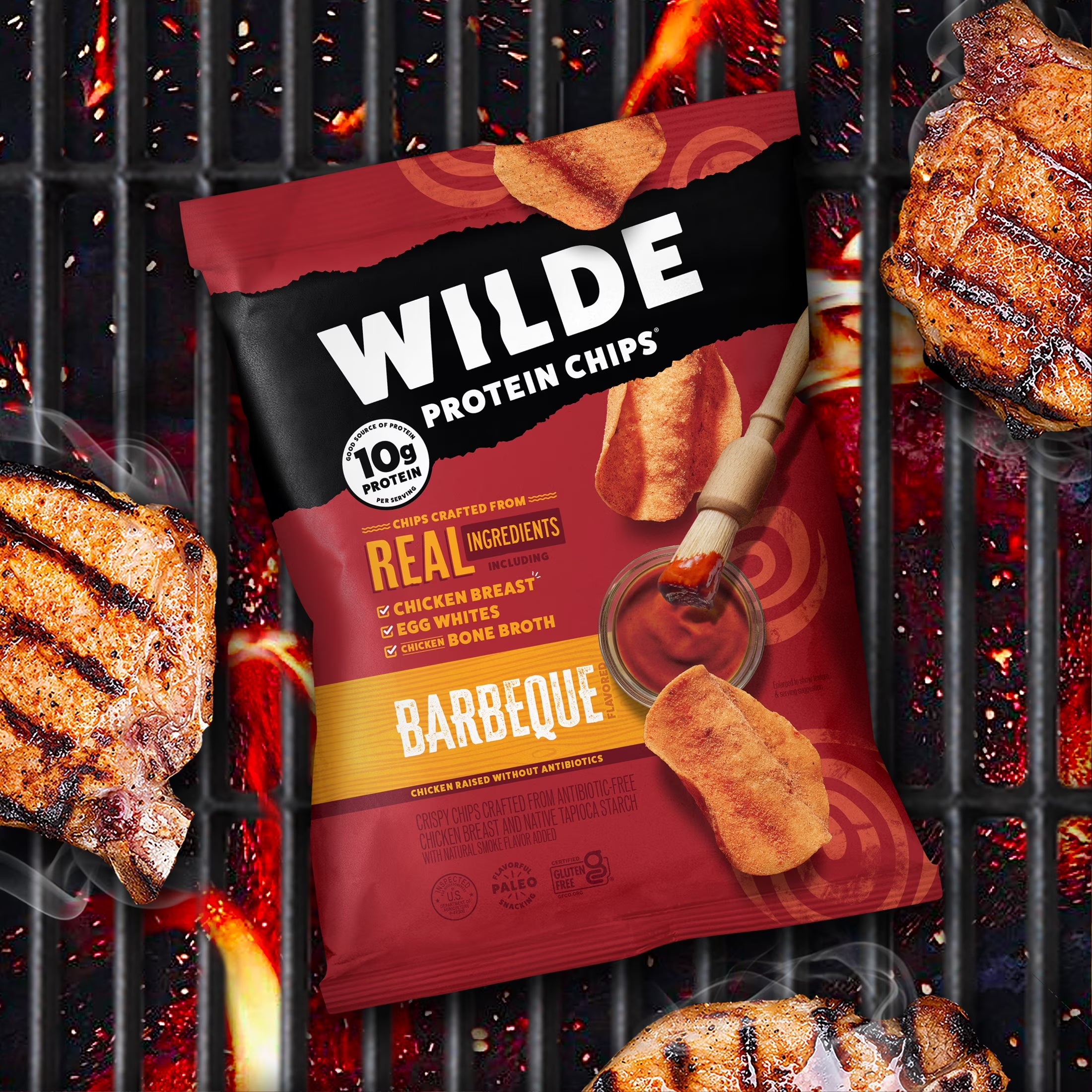 Protein Chips Barbeque, Thin Crispy High Protein, Keto Low Carb Snack, 4.0 Oz