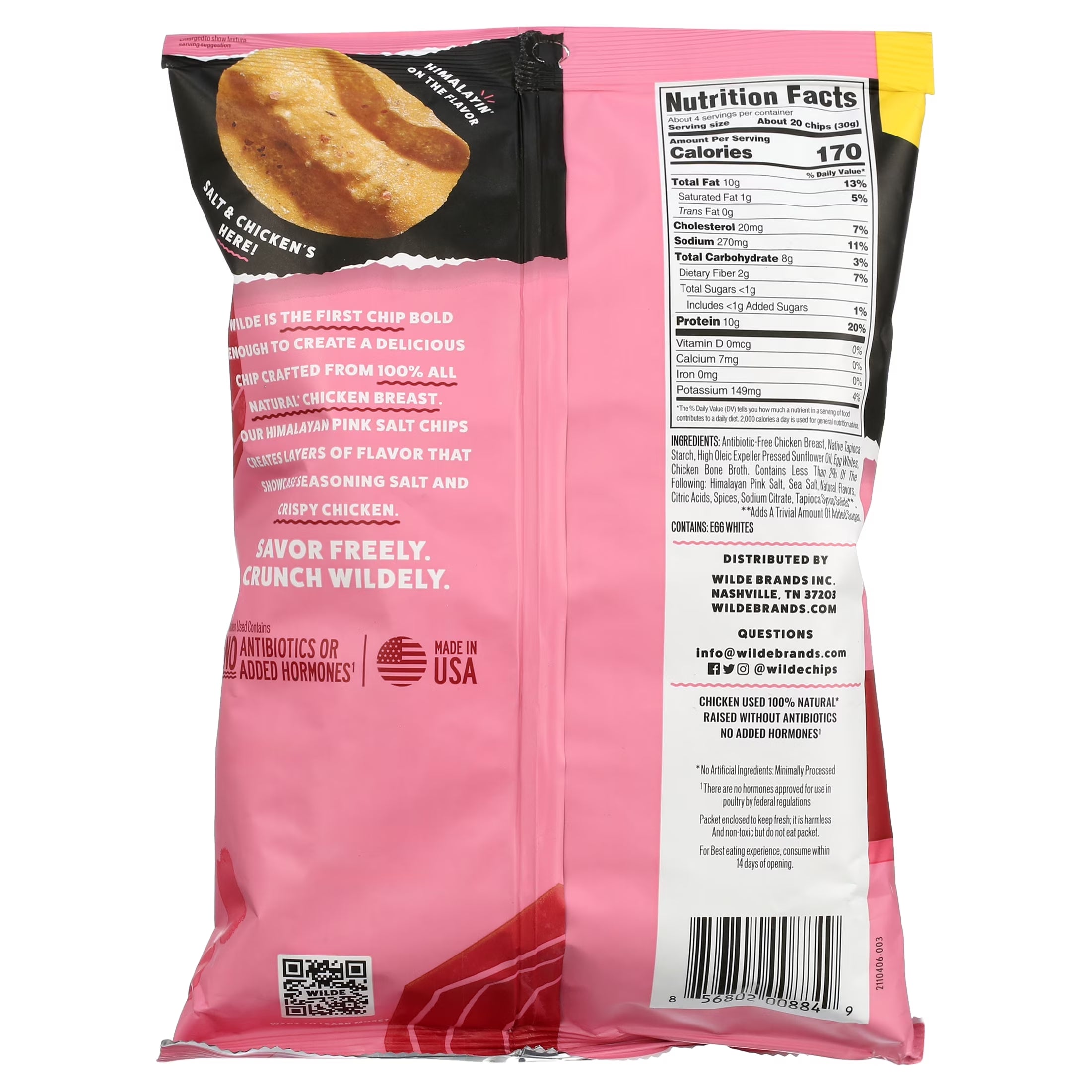 Protein Chips Himalayan Pink Salt, Thin Crispy High Protein, Keto Low Carb Snack, 4.0 Oz