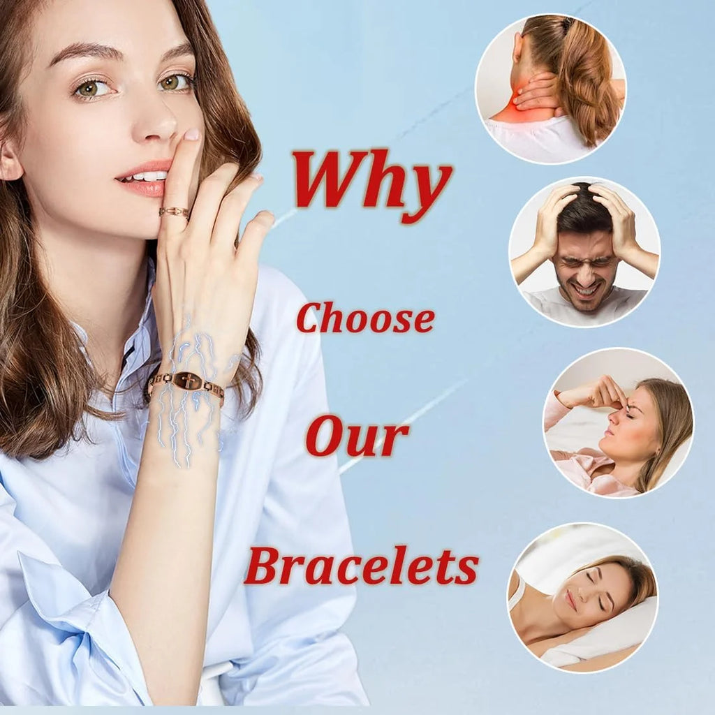 Copper Magnetic Bracelets for Women, 99.9% Pure Copper Jewelry Adjustable