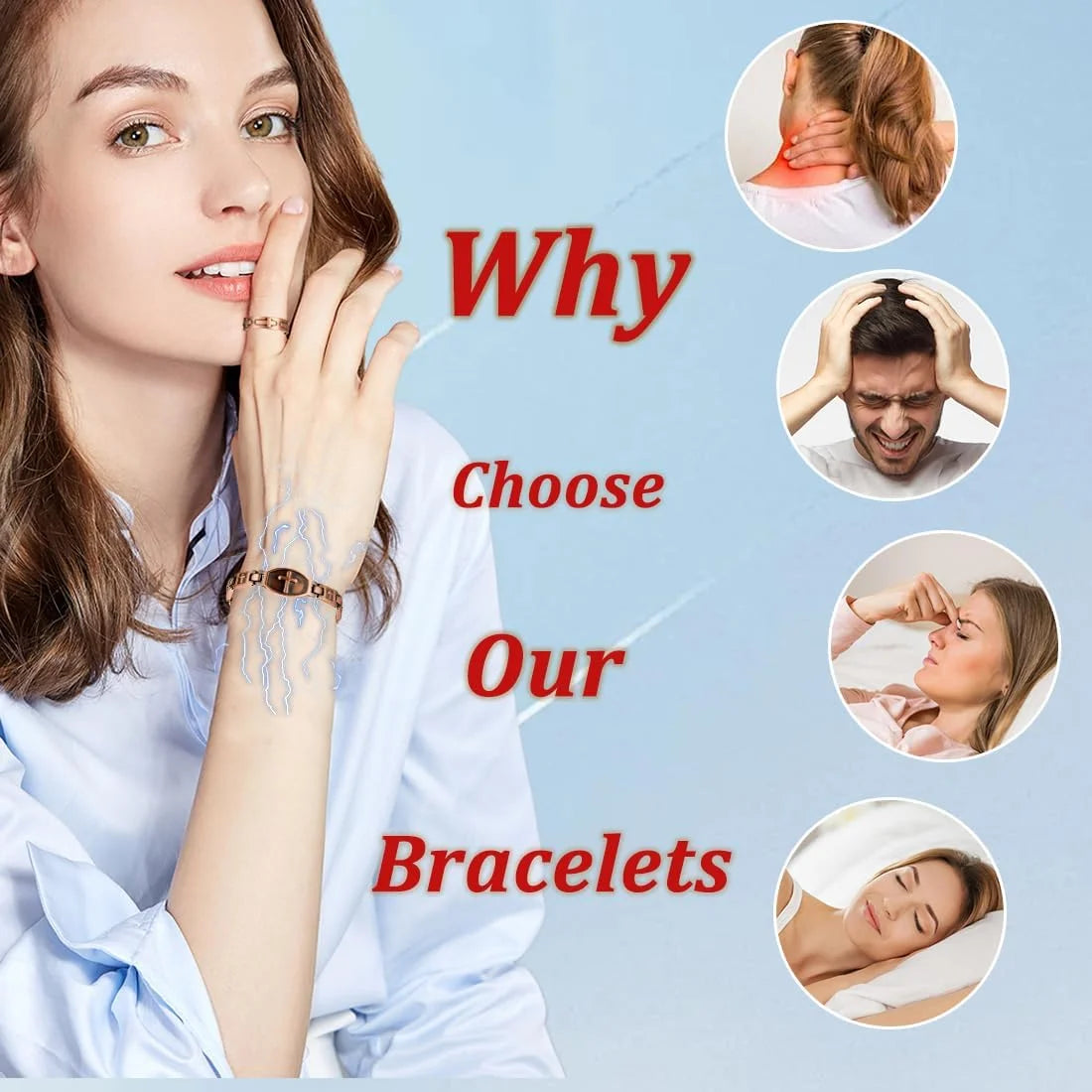 Copper Magnetic Bracelets for Women, 99.9% Pure Copper Jewelry Adjustable