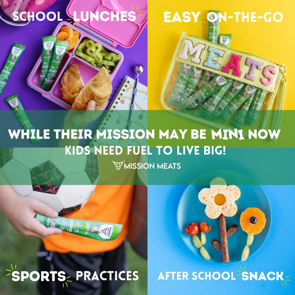 Kids Beef Sticks, 100% Grass Fed, Healthy Snacks for Kids, Zero Sugar, 4G Protein, 45 Calories Gluten & Nut Free, Individually Wrapped, Mini Sticks, 0.5Oz (24Ct Bag)