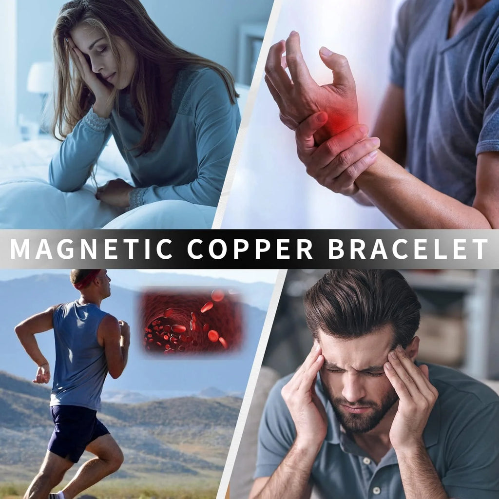 Magnetia Copper Bracelet for Men 3X Magnetic Bracelets 99.99% Pure Copper Wristband