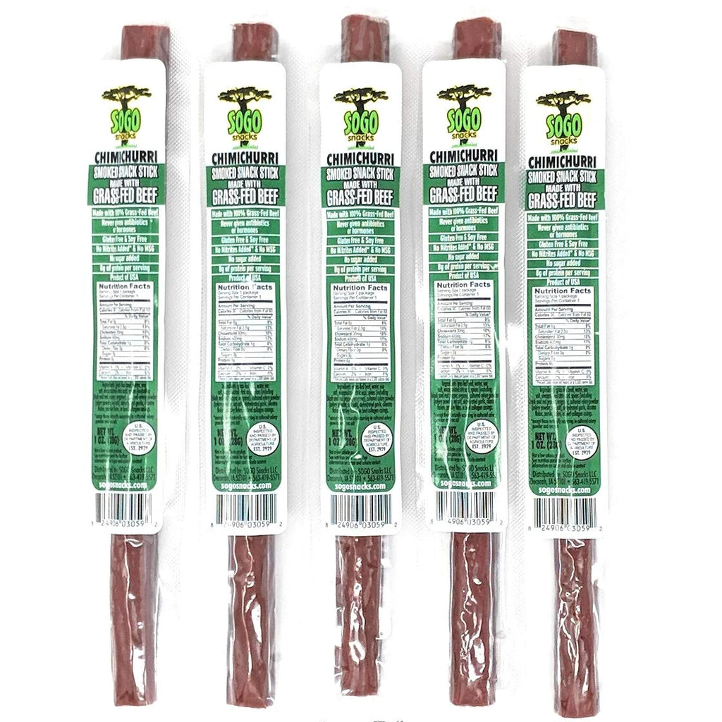 100% Grass Fed & Finished, Paleo, Whole30 and Keto Friendly Beef Sticks: No Added Sugar, Nitrites, MSG, Gluten or Soy. Never Given Antibiotics or Hormones (Chimichurri Flavor, 72-Count, 1-Oz Stick)