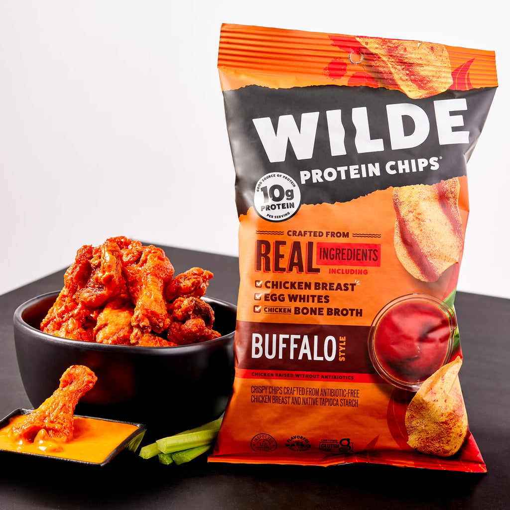Protein Chips Buffalo, Thin Crispy High Protein, Keto Low Carb Snack, 4.0 Oz